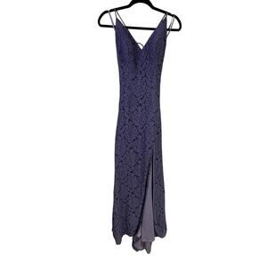 La Femme Lavender Sequin Side Slit Open Back Gown Size 8